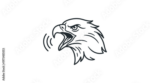 Eagle Head Roaring Vector Graphic