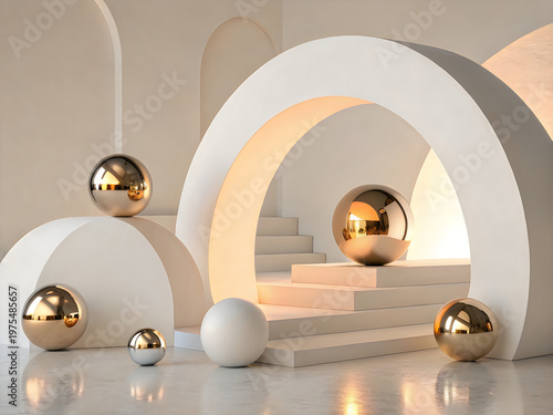 A pixelated image of several metallic balls