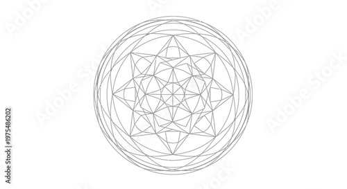 Sacred geometric pattern with intersecting lines.