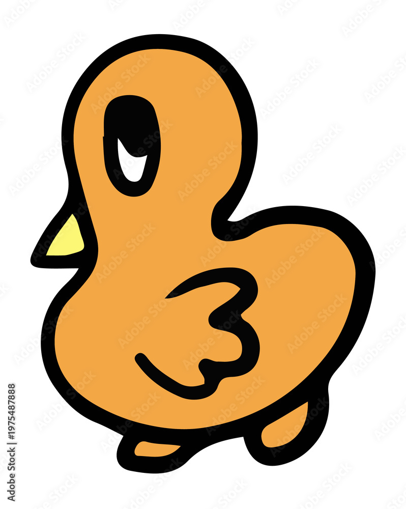Obraz premium Hand drawn illustration of orange bird cartoon for animal, zoo, home, house, character, comic, mascot, sticker, kid doll, plush toy, trip, travel, vacation, good morning, nature, garden, skies, icon