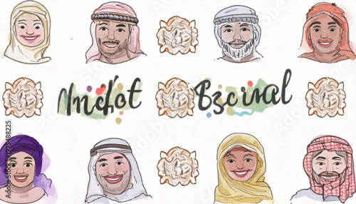 Diverse portraits of people with traditional attire and cultural elements.