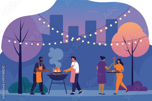 Street Bbq Night Party