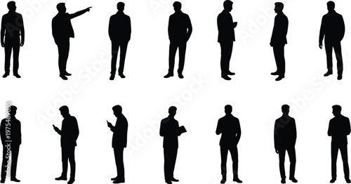 Top view architectural human figures, minimal hand-drawn silhouettes, for floor plans, sections, and elevations, professional vector design.