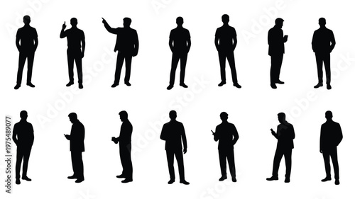 Top view architectural human figures, minimal hand-drawn silhouettes, for floor plans, sections, and elevations, professional vector design.