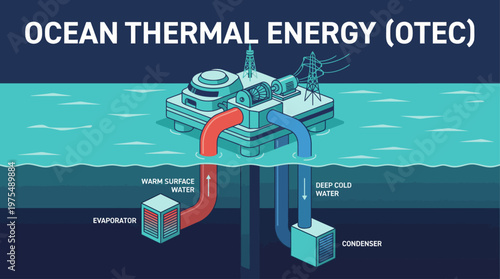 Ocean Thermal Energy Conversion OTEC Vector