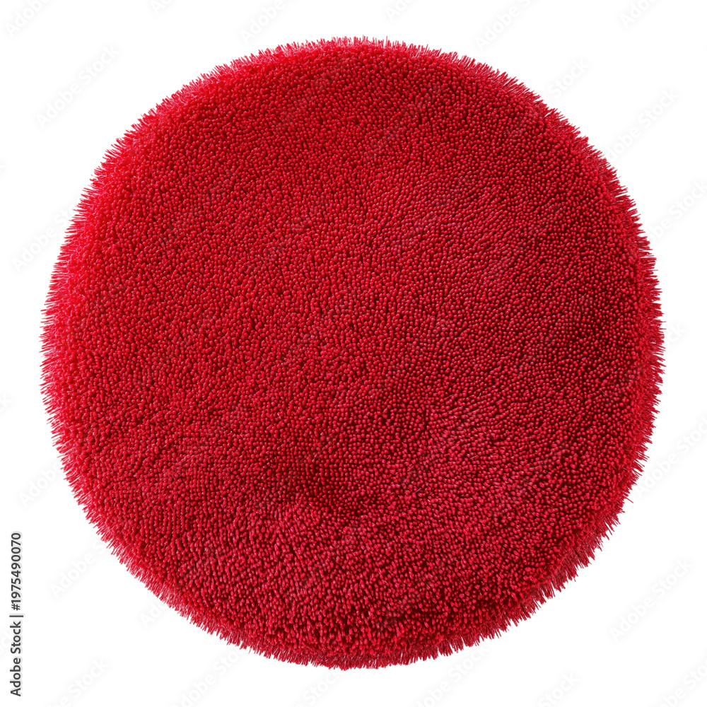 Fototapeta premium Bright Red Circular Rug for Home Decor