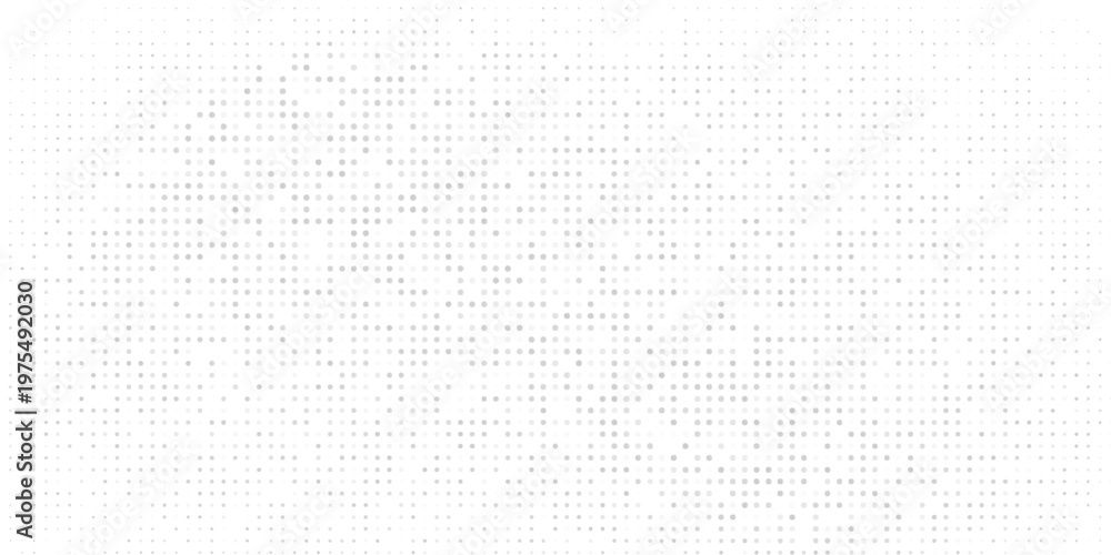 Fototapeta premium White dot simple geometric texture consists of a faint grid of white halftone dots on a light gray backdrop