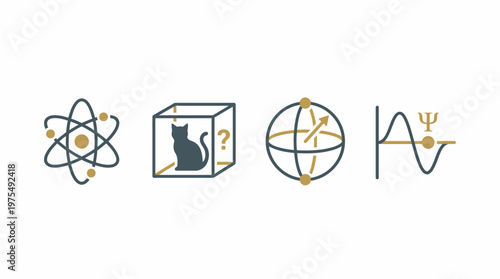 Minimalist Quantum Physics and Qubit Icon Set