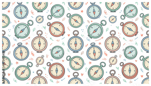 Vintage compasses on white background.