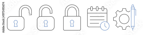 Digital Safety Icons: A visual collection of digital safety icons, including a padlock symbol in various states, offering visual cues for security-related concepts.