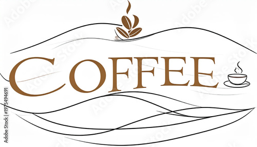 Elegant Coffee Shop Logo Design with Artistic Elements.