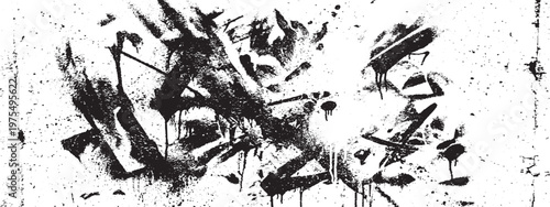 Abstract black and white grunge wall texture with distressed spray paint drips street art dirty wall artistic background urban background distressed abstract graffiti monochrome