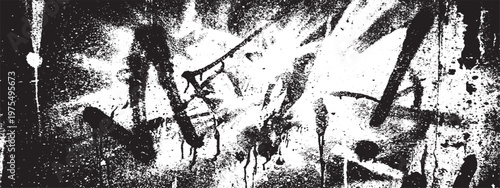 Abstract black and white grunge wall texture with distressed spray paint drips street art dirty wall artistic background urban background distressed abstract graffiti monochrome