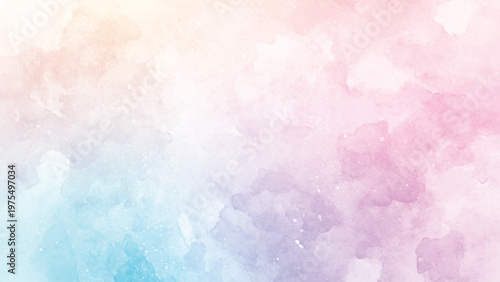 blue watercolor paint background design with colorful orange pink borders and bright center, watercolor bleed and fringe with vibrant distressed grunge texture
