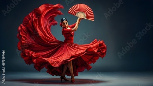 International Dance Day celebration with passionate flamenco dancer in red dress