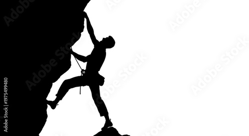 Person climbing a rock wall.