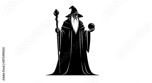 Illustration of a magic wizard man.