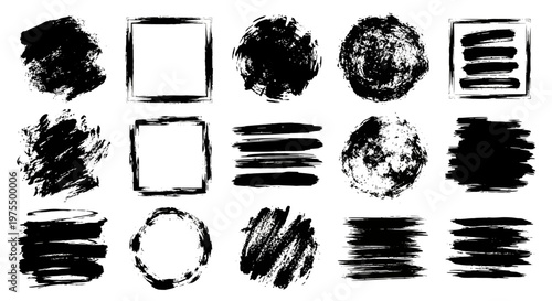 Black Brush Strokes and Shapes Collection.