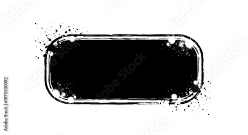 Black Oval Shape with Distressed Edges.