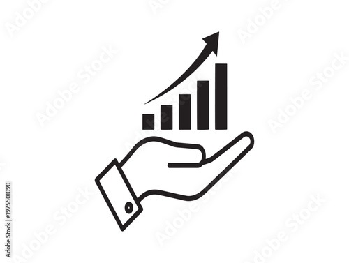Growth in hand a symbol of nurturing progress and financial success