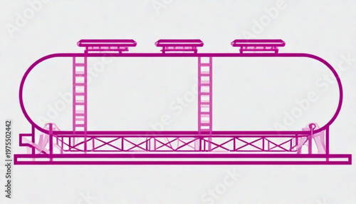 Large industrial storage tanks for fuel or other liquids.