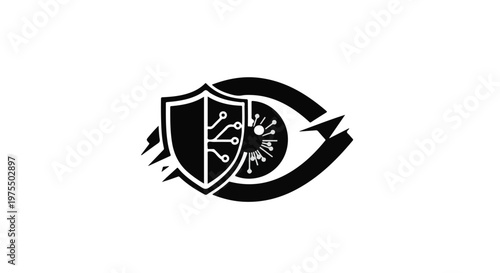 cybersecurity shield protecting eye from virus