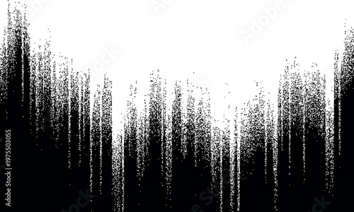 A black and white image with many small pixels