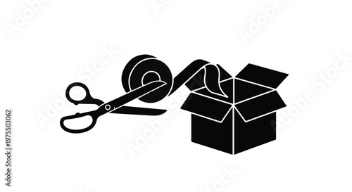 packaging materials scissors tape box