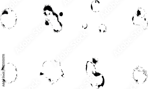 A collection of black and white smudges on a white background