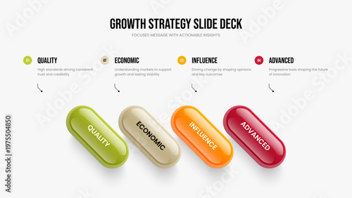 Visual Portfolio Four Element Infographic Frame Template. Market Strategy Presentation Design Vector Illustration. Enterprise Innovation 4 Option Diagram Slideshow Layout.