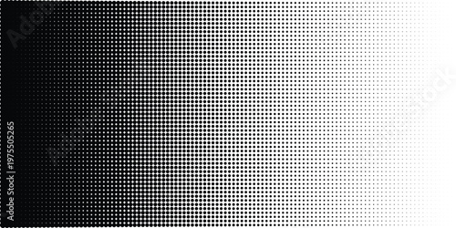 Bild auf Leinwand Black and white halftone dotted gradient background