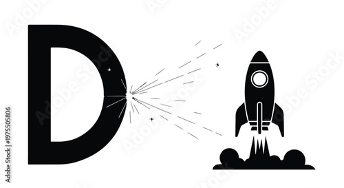 launch rocket illustration blast off into space