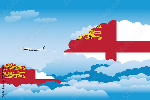 Photos Sark Day Clouds Airplane Airport Flight Vector Illustration