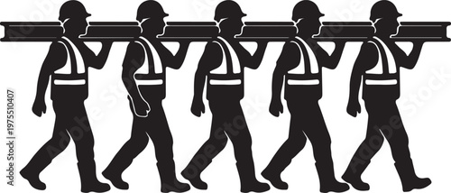 Construction Worker Digging Silhouette, Manual Labor Vector, Hard Hat Graphic, Labour Day Logo Design