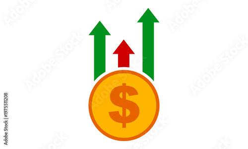 investment growing chart icon vector logo