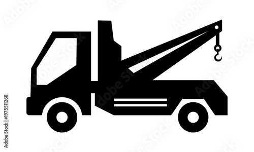 tow truck vector silhouette icon