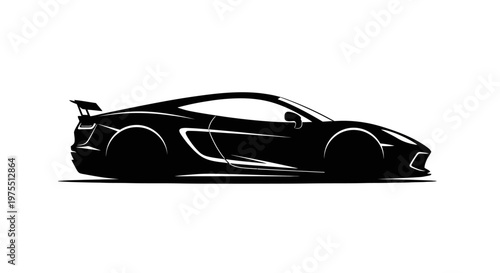 Black sports car side view.