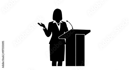 Businesswoman Speaking at a Podium.