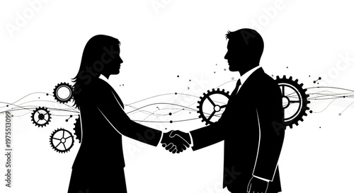 Business people shaking hands in agreement.
