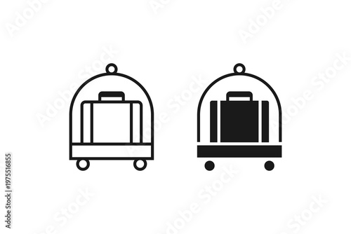 Hotel Luggage Trolley and Suitcase Service Symbols