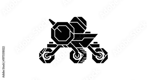 Geometric Space Rover Logo Isolated on White Background