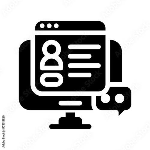 Free Download icon online customer support with style glyph - GFXLoad
