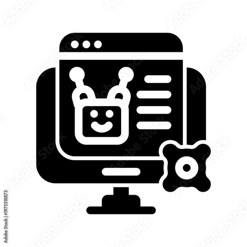 icon remote maintenance with style glyph