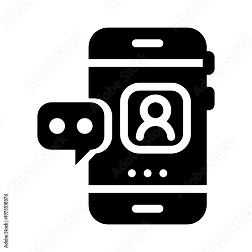 icon mobile assistant with style glyph