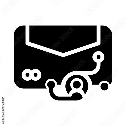 icon email assistant with style glyph