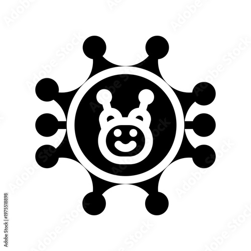 icon virtual assistant with style glyph