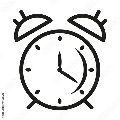 Alarm Clock Outline Thin Line Icon