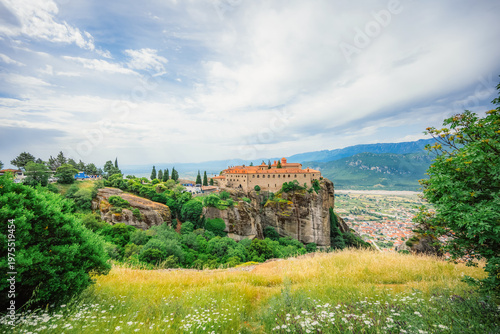 Bild auf Leinwand The  Meteora monastery, rocky monasteries complex in Greece near Kalabaka city