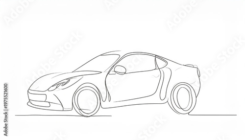 Modern Sports Car Side View.