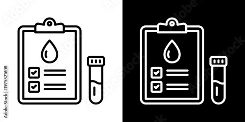 Health Check Icon In Black And White Style